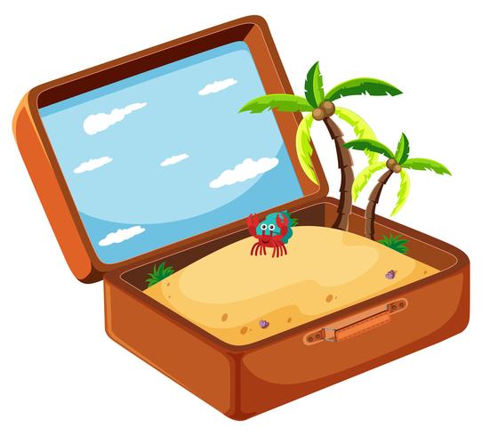 Sand in suitcase concept vector