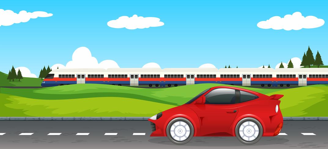 Transportation in rural landscape vector