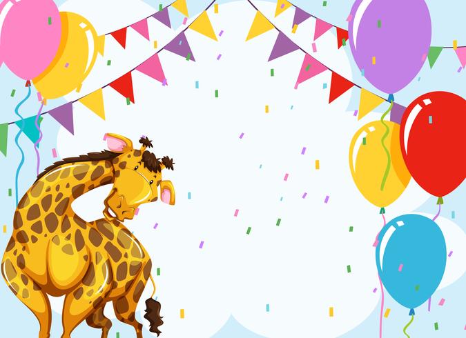 Fun giraffe party scene vector