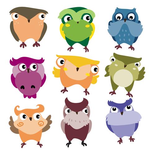 owls character vector design