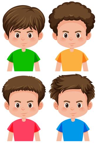 Set of boy different hairstyle vector