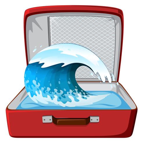 Wave on the suitcase vector