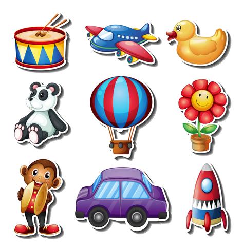 Set of different kind of toys vector