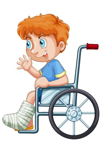 A boy on wheelchair vector