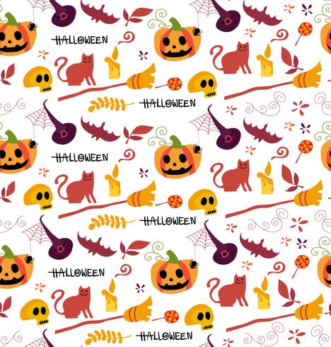 cute Halloween pattern seamless for background vector