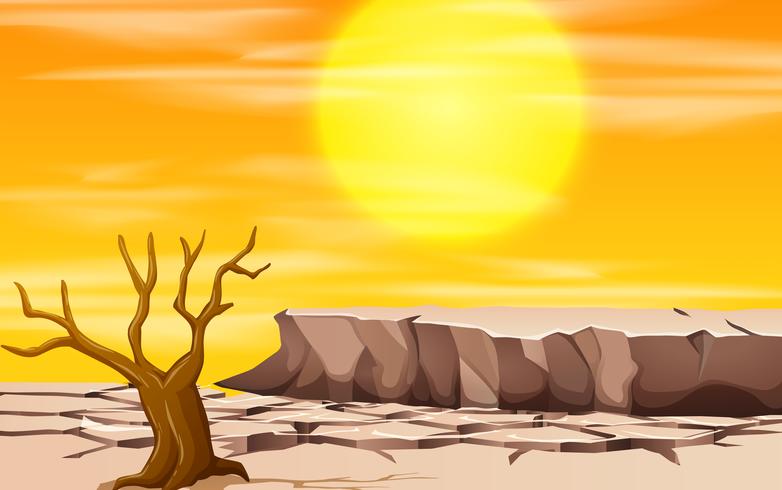 A drought landscape scene vector