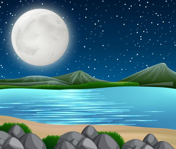 River scene at night vector