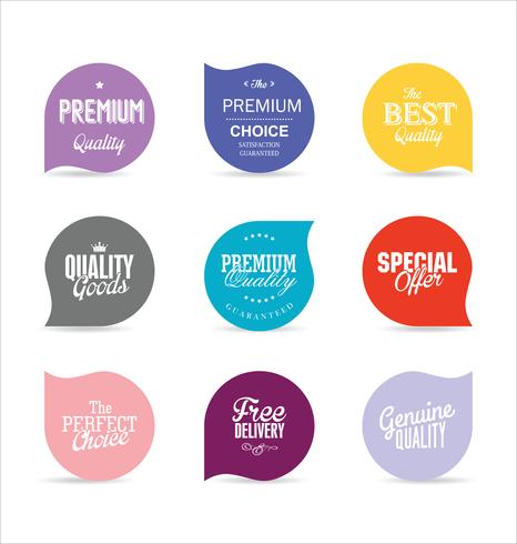 Modern badges stickers and labels collection vector