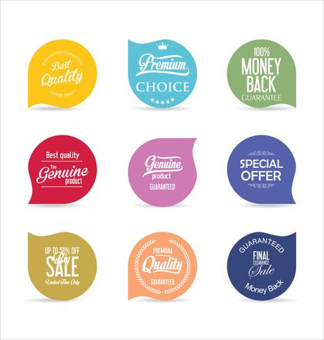 Modern badges stickers and labels collection vector