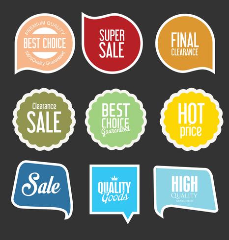 Modern badges stickers and labels collection vector