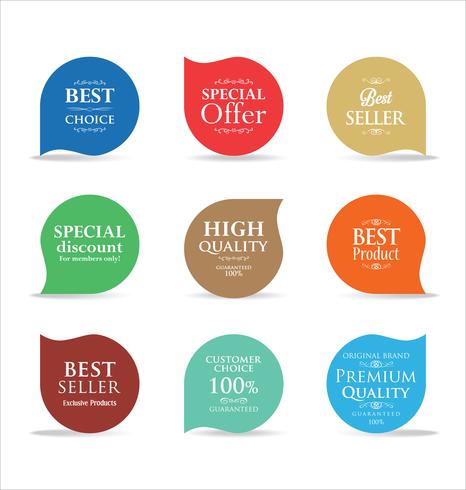 Modern badges stickers and labels collection vector