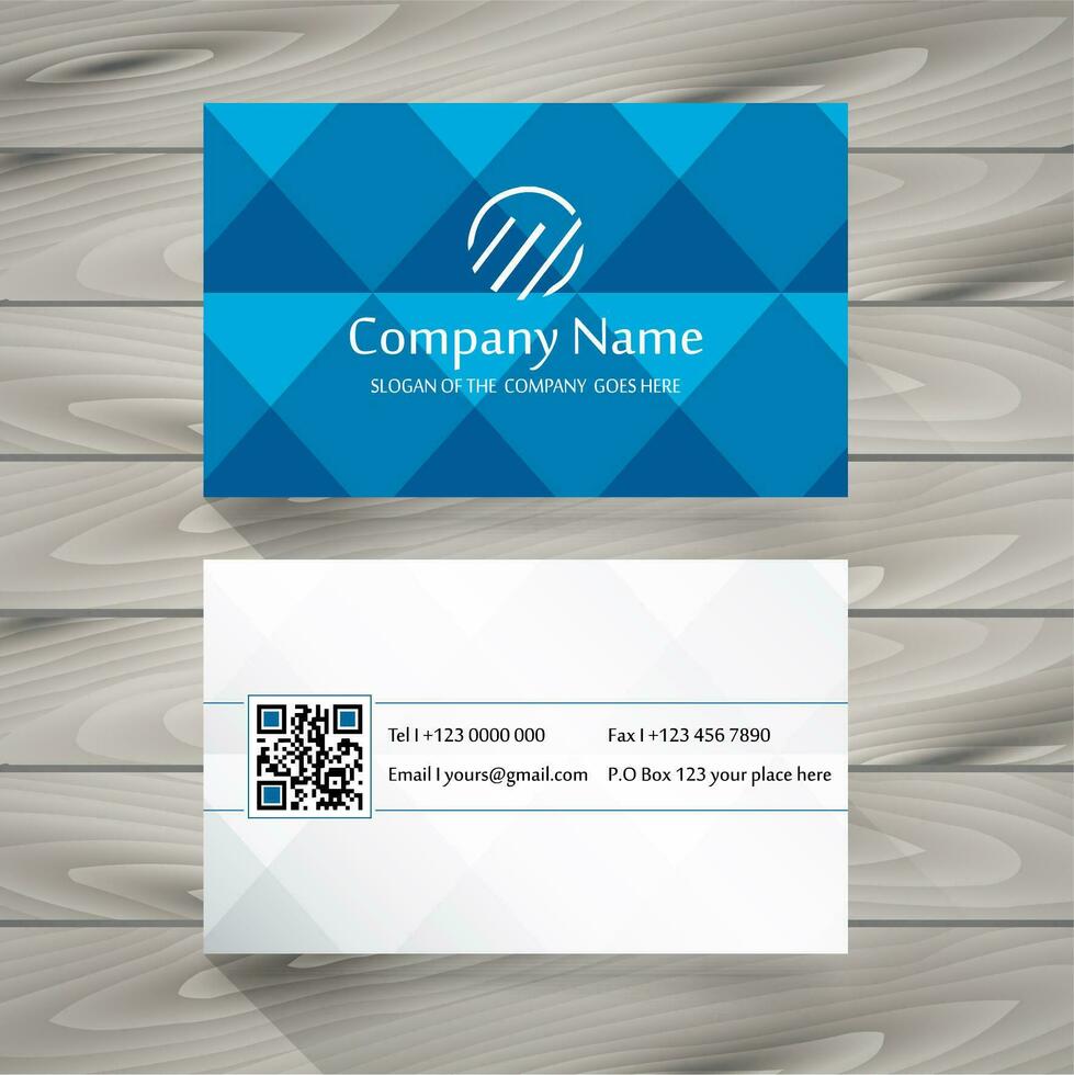 Blue business card vector