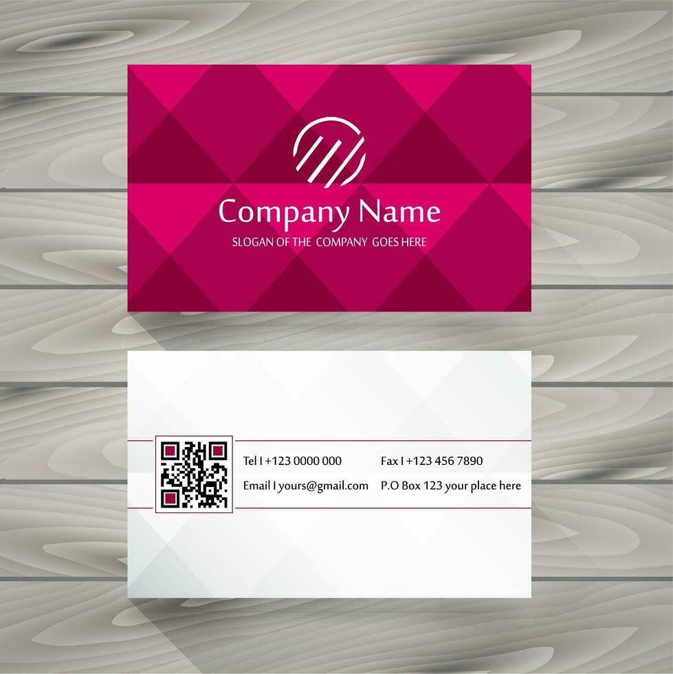 Pink business card vector