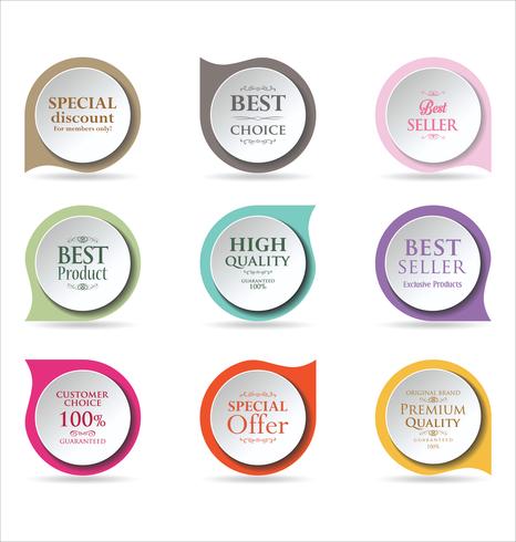 Modern badges stickers and labels collection vector