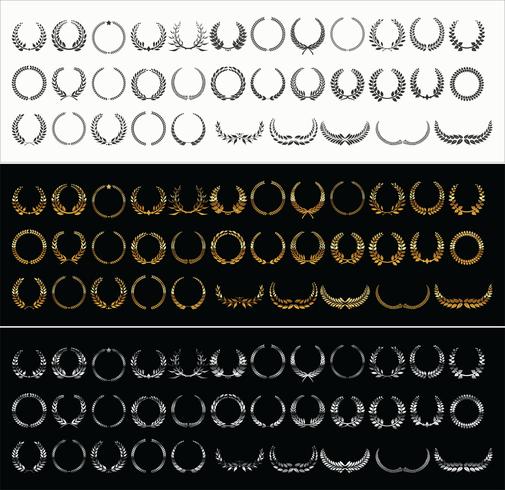 coronas de laurel vector