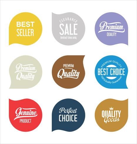 Modern badges stickers and labels collection vector