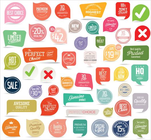 Modern badges stickers and labels collection vector