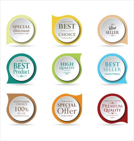 Modern badges stickers and labels collection vector