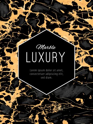 Gold Marble Luxury Background with Hexogen Banner vector