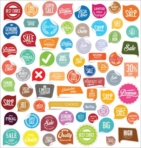 Modern badges stickers and labels collection vector