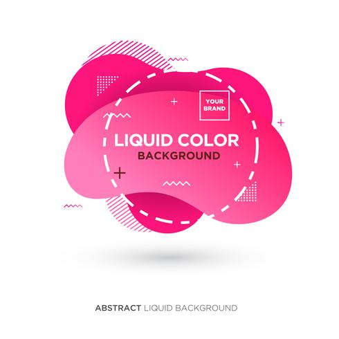 Banner de color rosa líquido abstracto con marco de línea y logotipo de colocación de marca vector