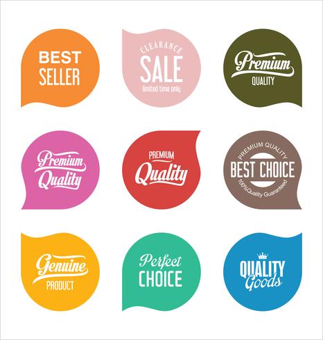 Modern badges stickers and labels collection vector
