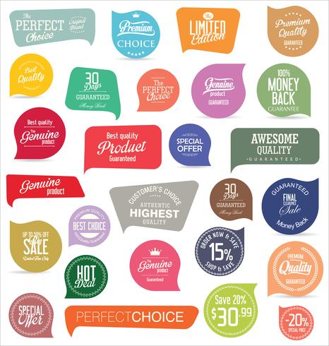 Modern badges stickers and labels collection vector