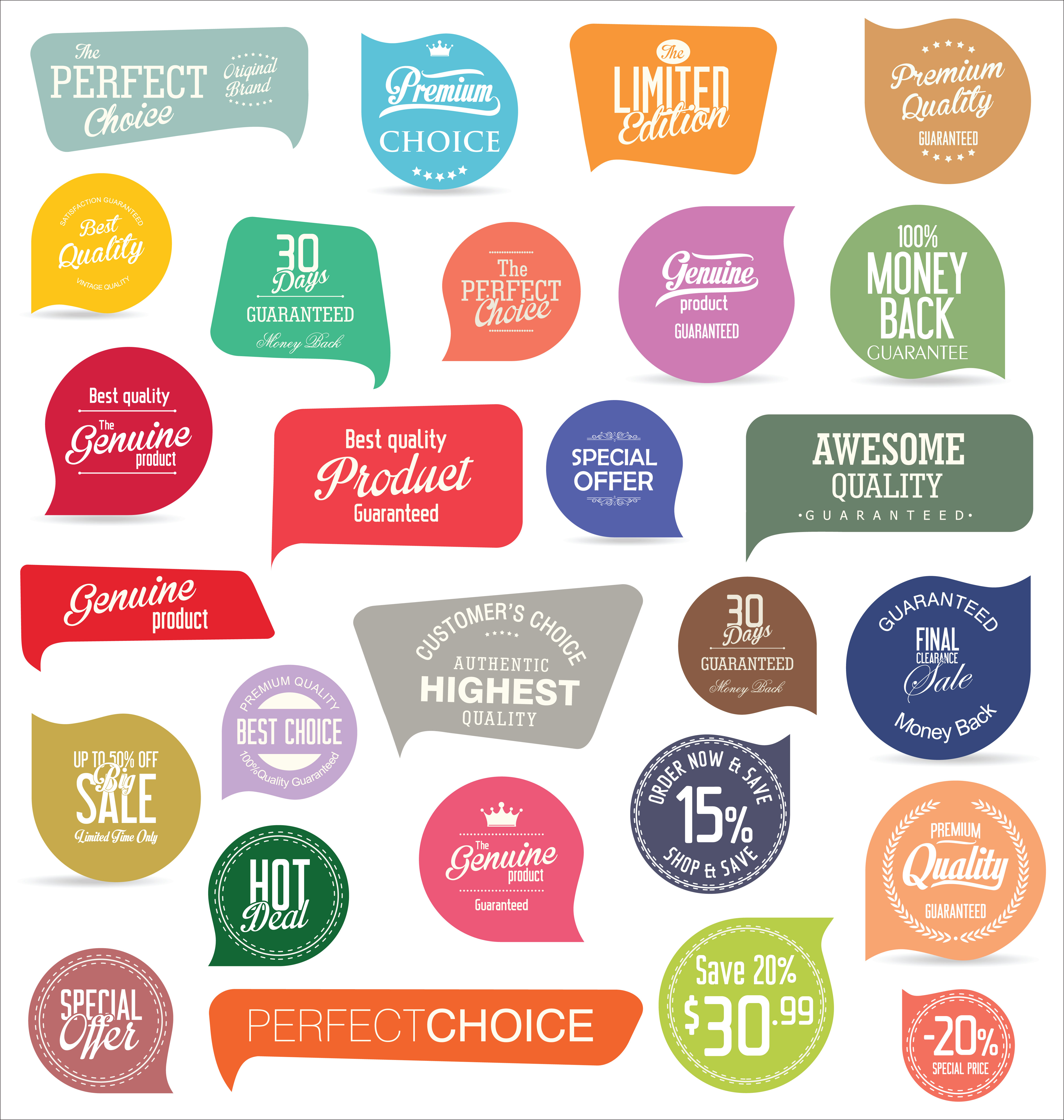 Modern badges stickers and labels collection 475442 Vector Art at Vecteezy