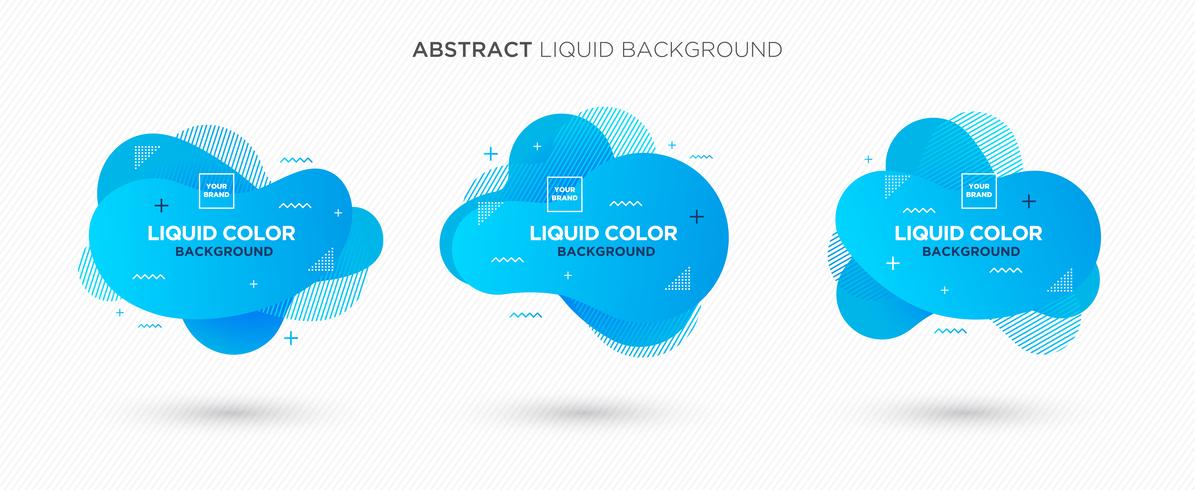 Modern abstract Liquid vector banner set. Flat geometric liquid form with gradient colors  memphis design element. Modern vector template, template for the design of a logo, flyer or presentation.