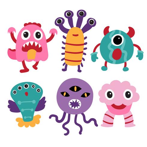 monster character collection design vector