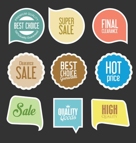 Modern badges stickers and labels collection vector