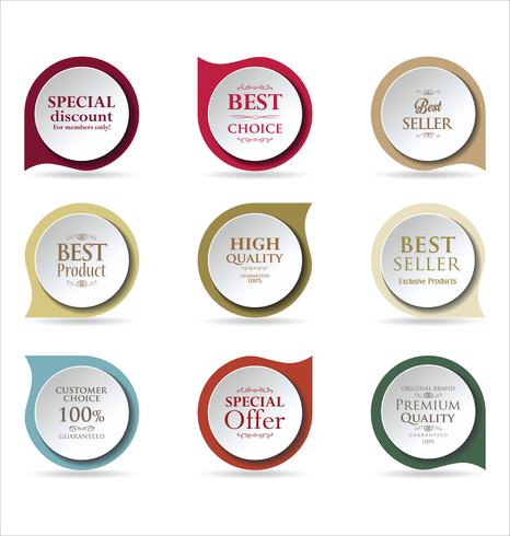 Modern badges stickers and labels collection vector