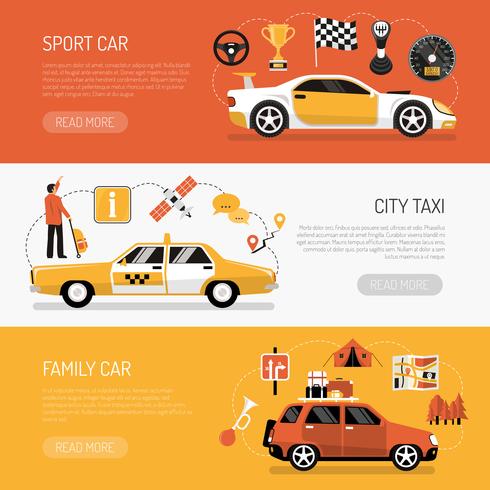 Auto Banners horizontales vector