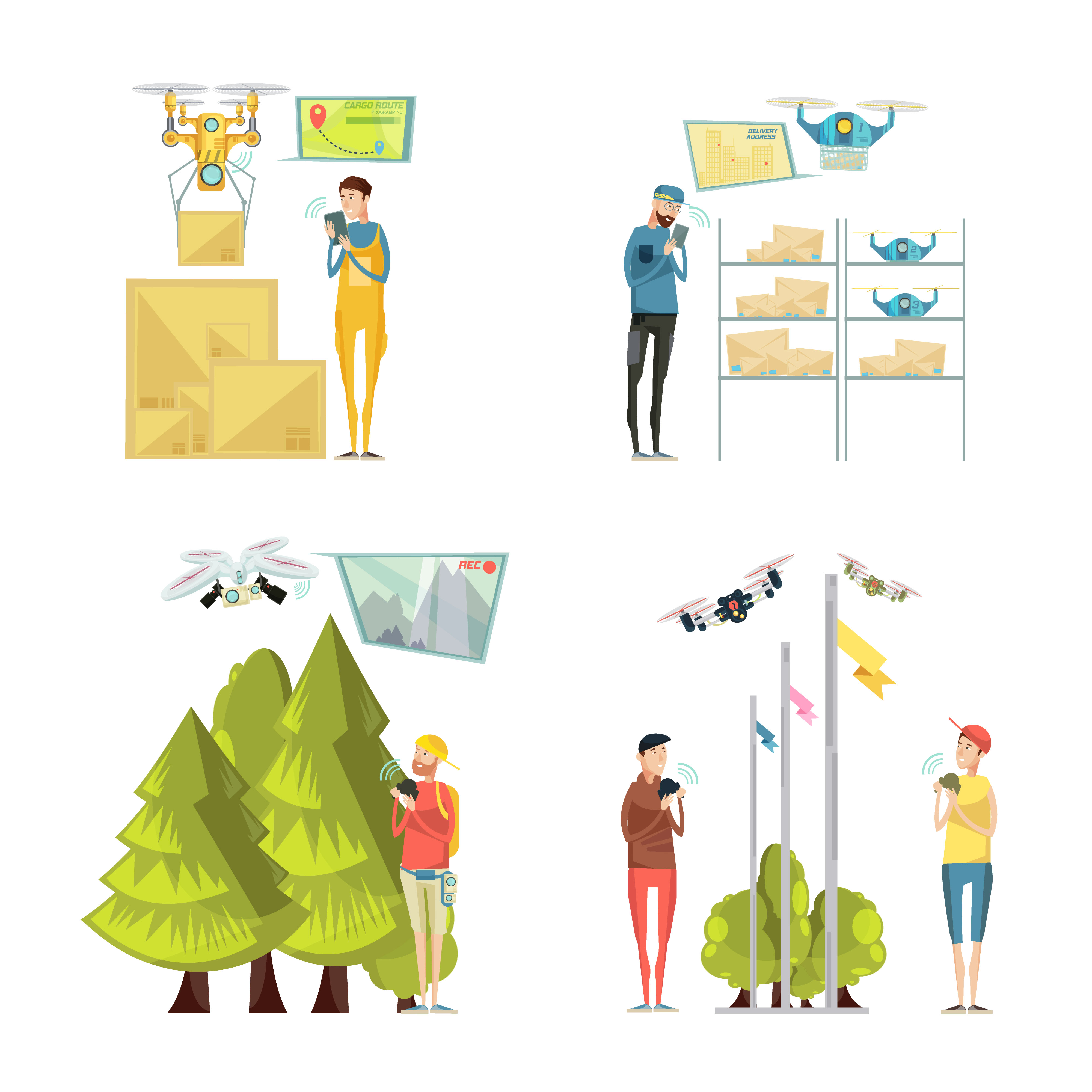 Using Drone Concept 475718 Vector Art at Vecteezy