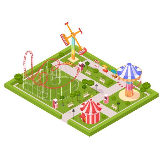 Amusement Park Design Composition vector