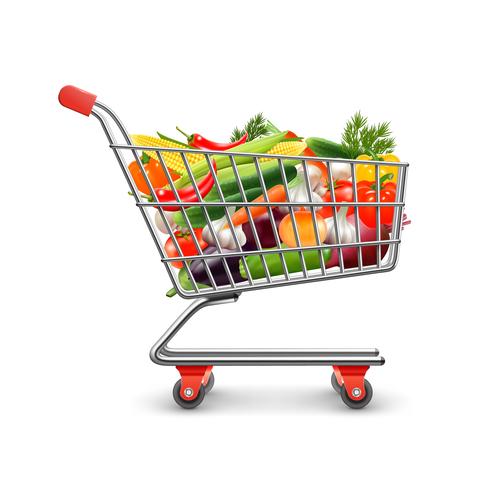 Concepto de compras de verduras vector