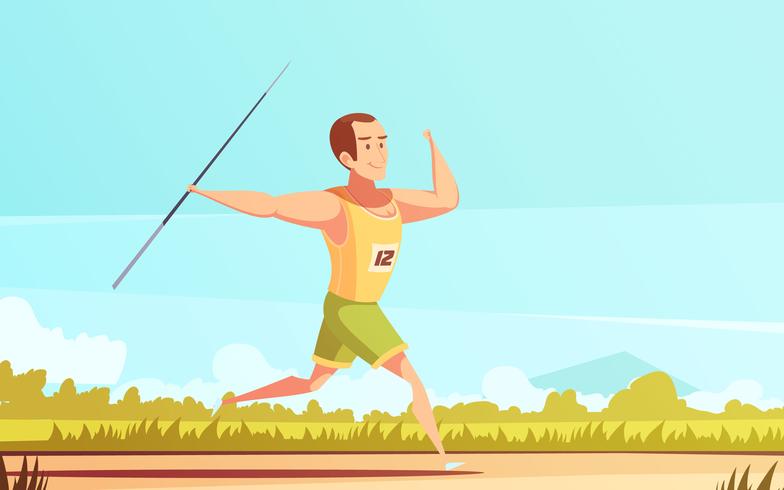 Javelin Thrower Composición al aire libre vector