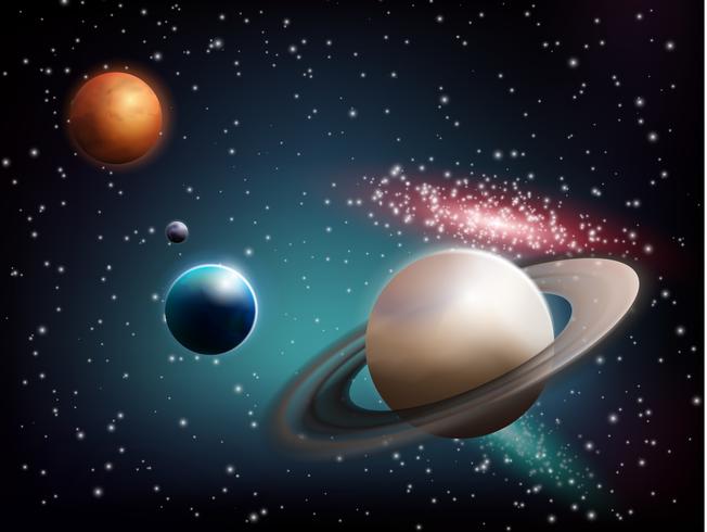 Planet Set Realistic Composition vector