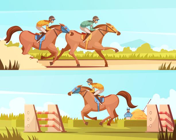 Equestrian Sport Horizontal Banner vector