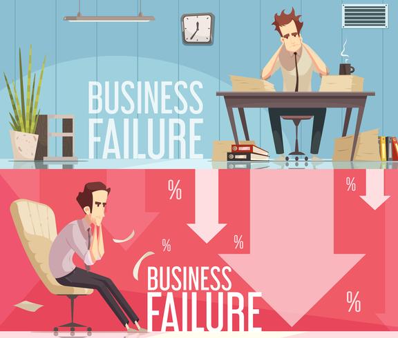 Business Failure 2 Retro Cartoon Posters  vector