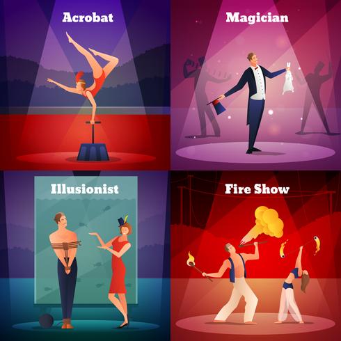 Magic Show 2x2 Design Concept  vector