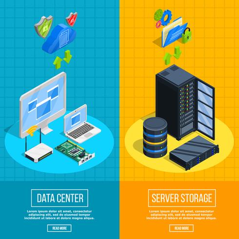 Server Hardware Vertical Banners vector