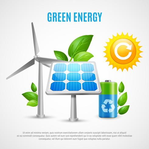 Green Energy Realistic Vector Illustration 