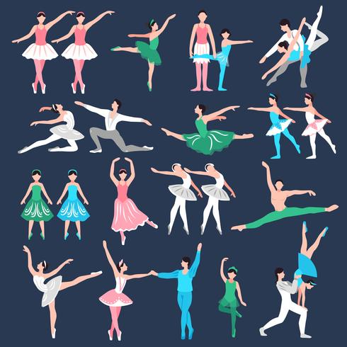 Conjunto de bailarines de ballet vector