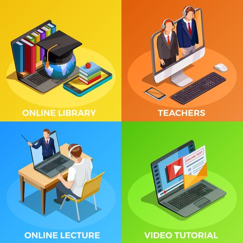 Distance Education Design Concept vector