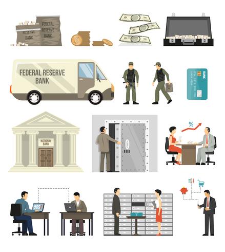 Flat Banking Set vector