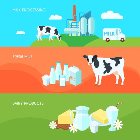 Milk farm dairy products vector