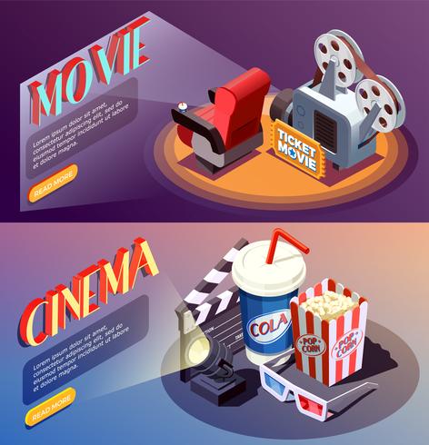 Colección de Banners de Cine 3D vector