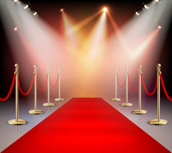 Red Carpet In Illumination Composition vector