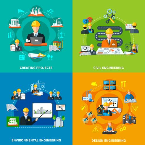 Concepto de flujo de trabajo de diseño de proyección vector